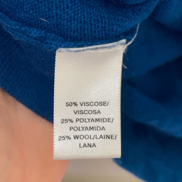 LOFT Vibrant Blue Knit LongSleeve Top Sweater Beach Boho Summer Spring Cute - Picture 4 of 6